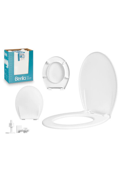 BERILO capac de toaletă alb, plastic PP, 35x41x3cm, design elegant