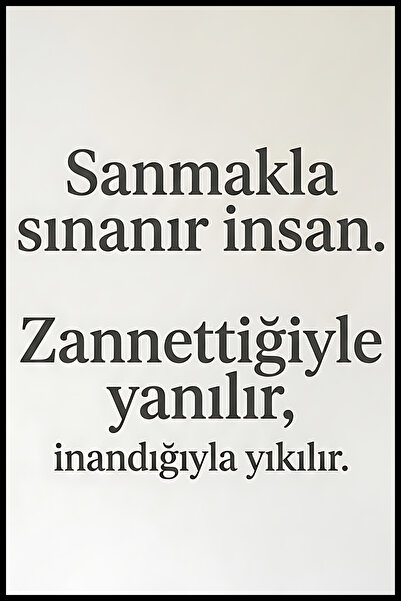 Hayal Poster Sanmakla Sınanır İnsan Retro Ahşap Poster 20x30