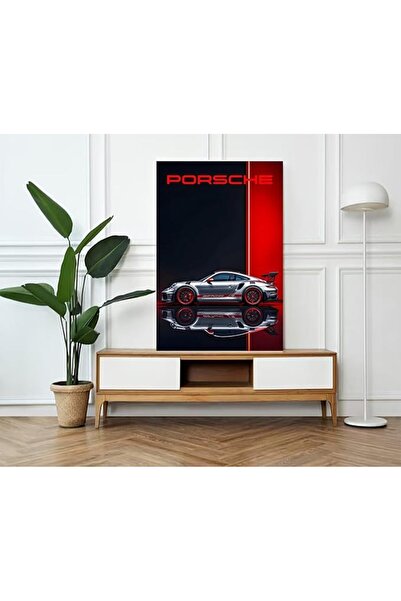Al Raied آر إس ®   لوحة فنية جدارية من القماش لسيارة بورش 911 للديكور مع إطار