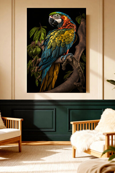 Mushen Studio Pictură decorativă pe pânză fără ramă cu ara multicolor pe fund...