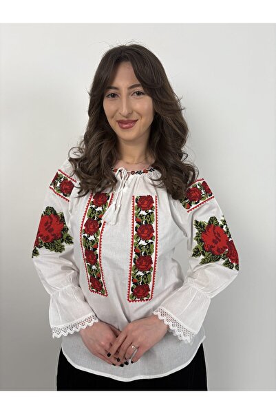 OEM Traditional Blouse Women TM2244 Red Roses