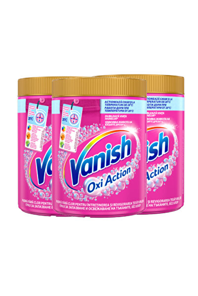 Vanish Pack of 3 x Oxi Action Stain Remover Powder for Colored Clothes, 423gr