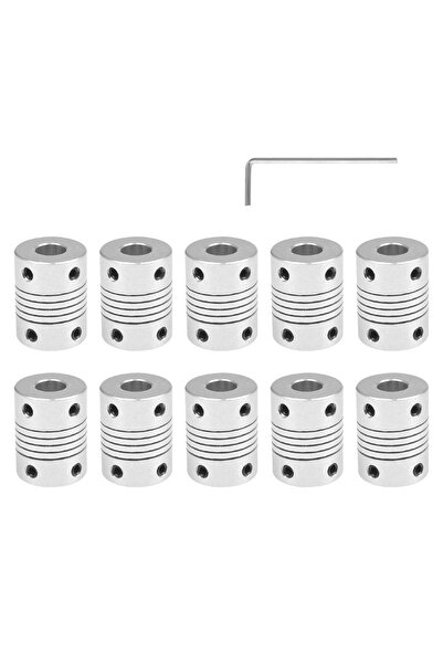 nema Set of 10 flexible couplings 17, aluminum alloy, 5 mm to 8 mm, for 3D pr...