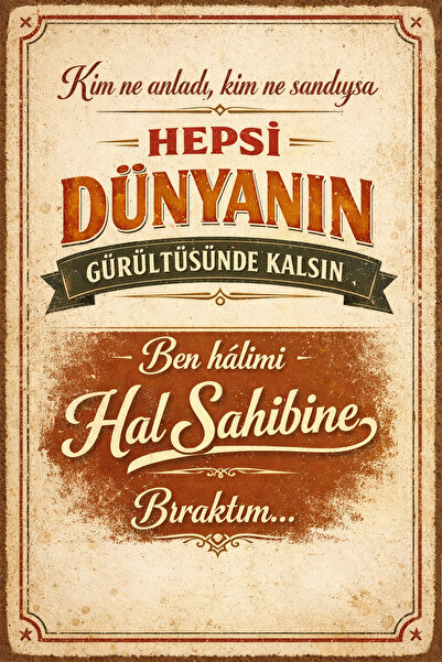 Hayal Poster Kim Ne Anladı Retro Ahşap Poster 20x30