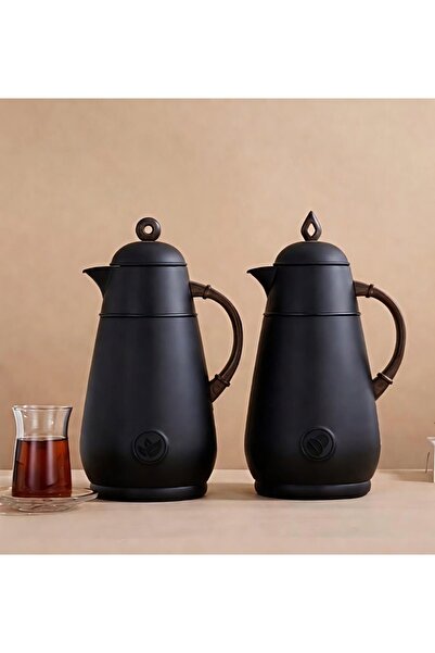 Generic Trams Black Matte Set on a Wooden Handle 1L Heat Preservation 8-12 Hours