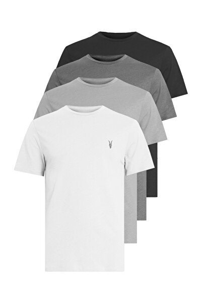 Alvora Men's 4-Piece 100% Cotton Standard Fit Basic Relaxed T-Shirt Pack