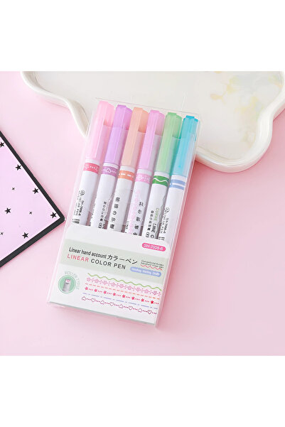 Bekraft Desenli Silindir Mühür & Çizim Kalemi – 6’lı Set