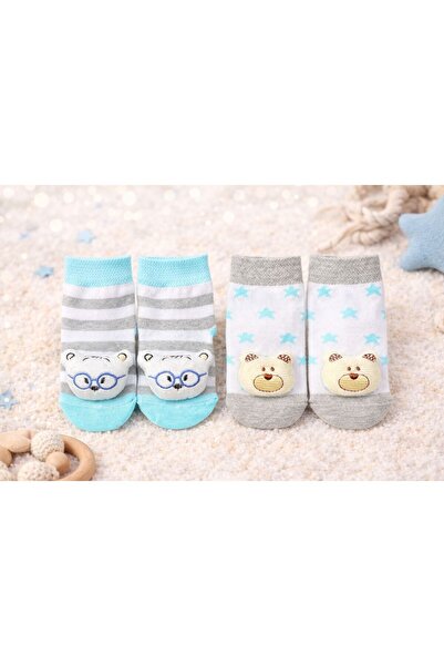 Akface 2 Pairs of Newborn Girl Baby Socks with Toys (Mannequin Feet Are Not I...
