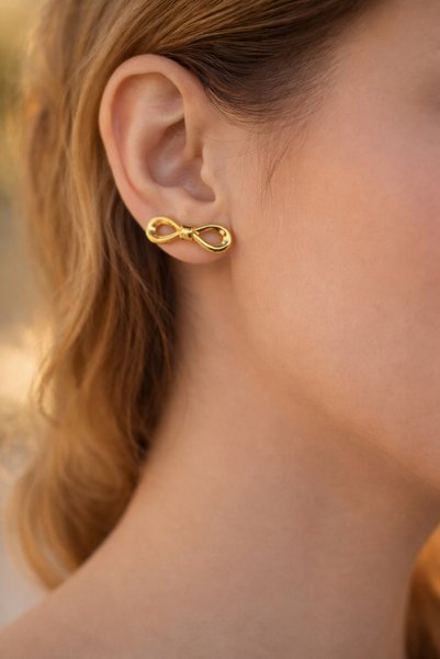ABACIA Ribbon Bow Steel Earrings