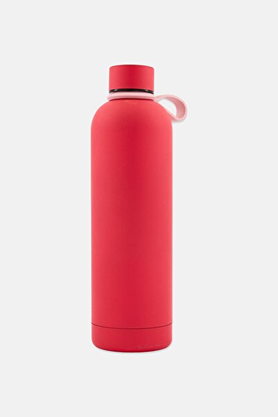 Muy Mucho Thermo Steel Plain Double-Walled To-Go Water Bottle 750 ml, Red
