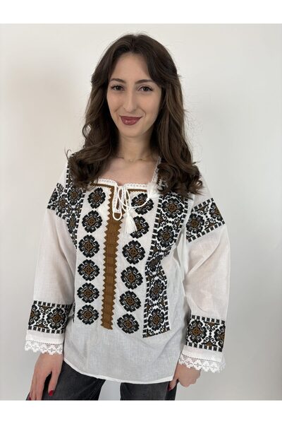 OEM Traditional Blouse for Women TM2156 *Brown Embroidery*