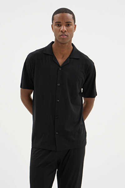 KLY Σετ Ανδρικών Πιτζάμες Νέας Σεζόν από Modal/Βαμβάκι με Κουμπιά