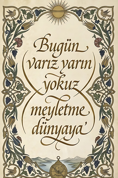 Hayal Poster Bugün Varız Yarın Yokuz Retro Ahşap Poster 20x30