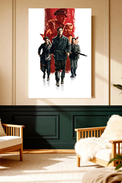 Mushen Studio Poster de film Inglourious Basterds cu Brad Pitt, tablou pe pân...