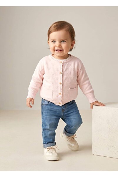 Ozmoz By Mukadder Özden Organic Knitwear Long Sleeve Pink Spring Cardigan for...