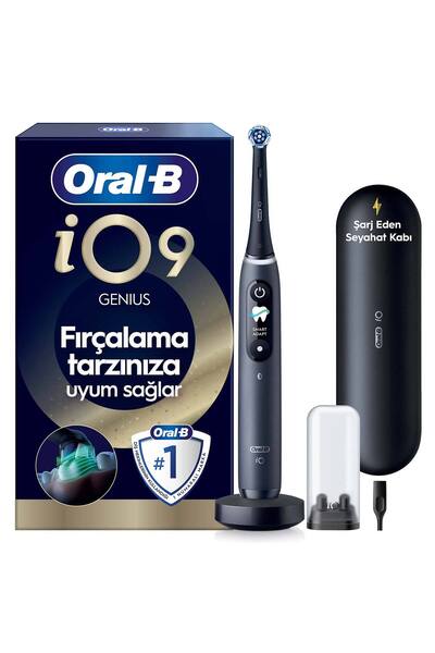 Oral-B iO9 Siyah Şarjlı/Elektrikli Diş Fırçası, 1 Fırça Başlığı, Hızlı Manyet...