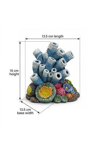 Dophin Aqua Bubble Tube Coral Aquarium Ornament - 15cm | Interactive Color-Charging Fish Tank Decor