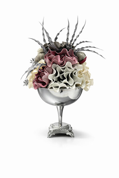 MİS KİTCHEN Dekoratif Vazo Çiçek Aranjmanı 50 cm Lüks Salon Konsol Masa Üstü ...