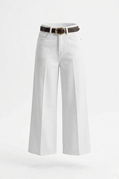 MAGARDE Πριμιούμια Ζαρτιέρα Τζιν με Ζώνη - ΛΕΥΚΟ