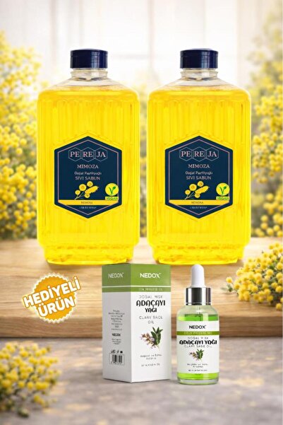 Pereja 2 Pieces Mimoza Natural Olive Oil Liquid Soap 1500 ml