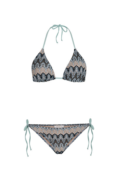 AQUELLA Colorful Knitwear Triangle Bikini Set