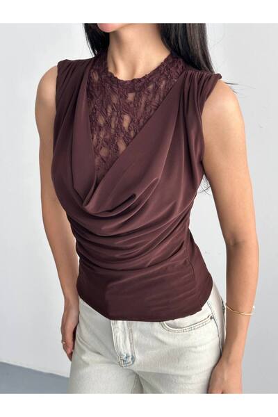 LİFERA Lace Collar Degaje Blouse