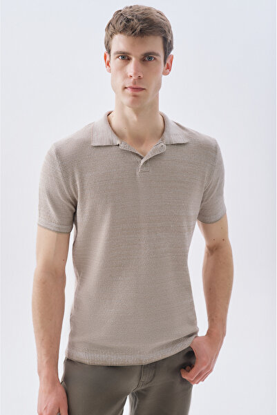 Mudo سترة تريكو بأكمام قصيرة وياقة بولو مع أزرار