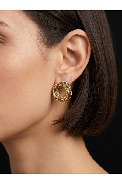 618 CONCEPT Modern Ring-Shaped Burgu Detail Earrings