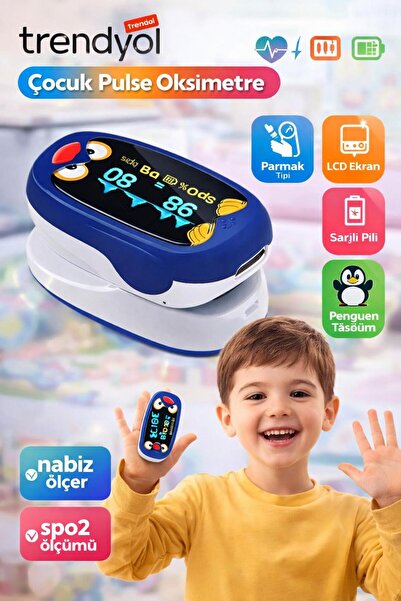 Mesitaş Çocuk Pulse Oksimetre Parmak Tipi Nabız ve sp02 ölçer LCD Ekran Şarjl...