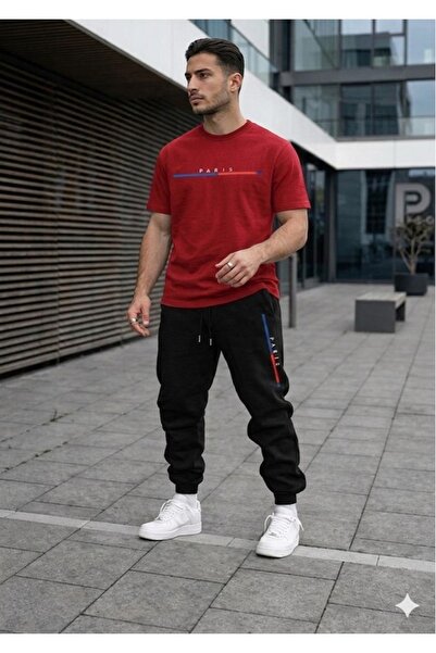 FAEL LİFE Girls'/Boys' T-Shirt and Sweatpants Colorful Paris Bold Set