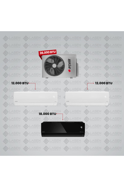 Arçelik 1+3 Multi Sistem Klima / 36100 Md Pro Dış Ünite (2 adet 12 BTU BEYAZ ...