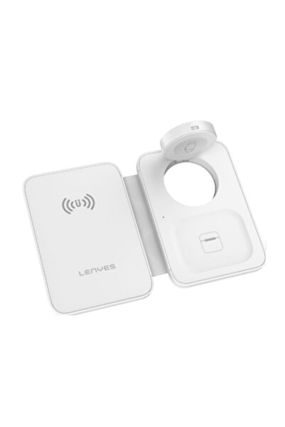 Lenyes PW307 – لوحة شحن لاسلكية 3 في 1 للهواتف الذكية والساعات الذكية وسماعات...