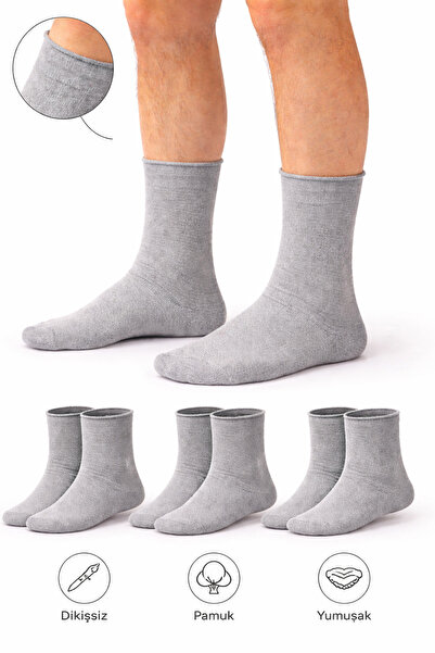 Ducks Socks Men's Gray Cotton Seamless Elastic Socks 3-Pack Long Socks / Non-...
