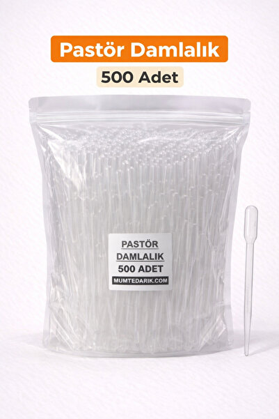 MUMTEDARİK 500 Adet 3 ml Pastör Pipeti Plastik Damlalık