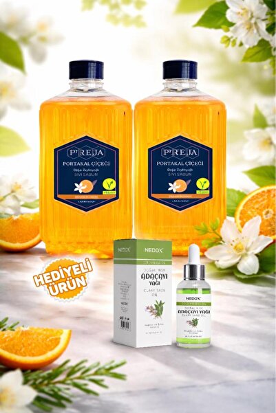 Pereja 2 Pieces Orange Natural Olive Oil Liquid Soap 1500 ml