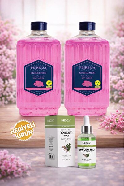 Pereja 2 Pieces of Mysterious Musk Natural Olive Oil Liquid Soap 1500 ml