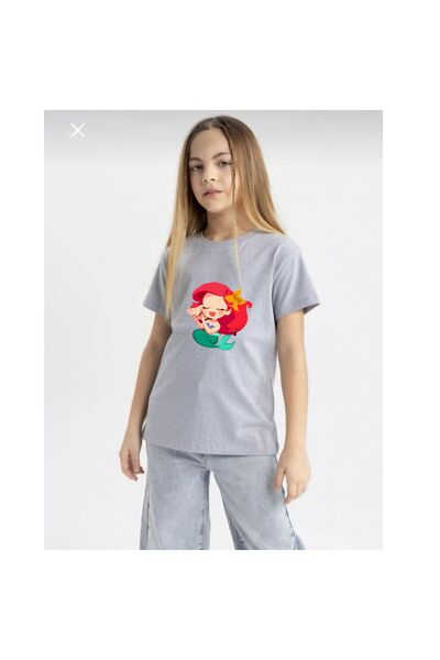 playwear Παιδικό unisex μπλουζάκι με στάμπα Γοργόνας, 100% βαμβακερό, με λαιμ...