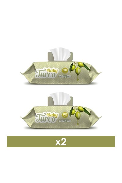Turco Baby Care Wet Wipes with Olive Oil, x2