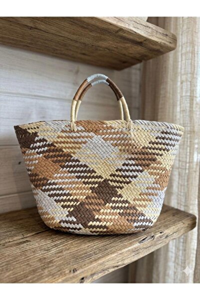 Axesoire NWC-1081 Καφέ Ψάθινη Τσάντα 51x26 εκ.