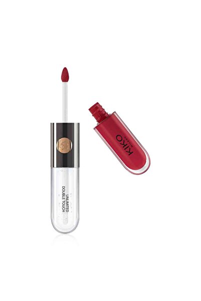 Kiko Unlimited Double Touch Lipstick Lip Gloss (108 Satin Currant Red)
