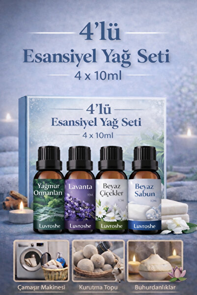 hauswert 4’lü set Uçucu Yağ Buhurdanlık Esans Kokusu Esansiyel Yağ 10ml Humid...