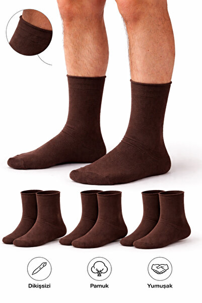 Ducks Socks Men's Brown Cotton Seamless Elastic Socks 3-Pack Long Socks / Non...