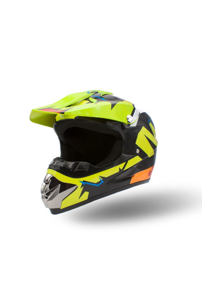 XTR Casca motocross/atv copii 125, culoare negru/lime, marime YM(53-54)
