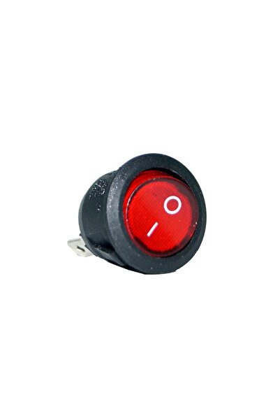 chester Yuvarlak Işıklı Aç Kapa Buton 2 Kademeli On Off Rocker Switch Kırmızı...