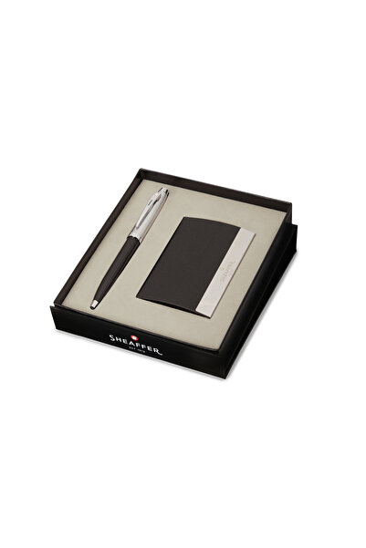 Sheaffer قلم 100 G9313 أسود لامع مع غطاء من الكروم المصقول وحواف مطلية بالنيك...