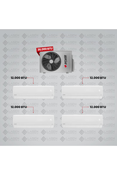 Arçelik 1+4 Multi Sistem Klima / 36100 Md Pro Dış Ünite (4 adet 12 BTU BEYAZ ...