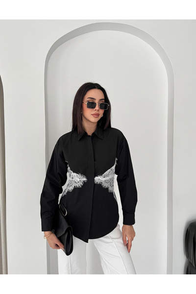 AsprinFashion Πουκάμισο με δαντέλα