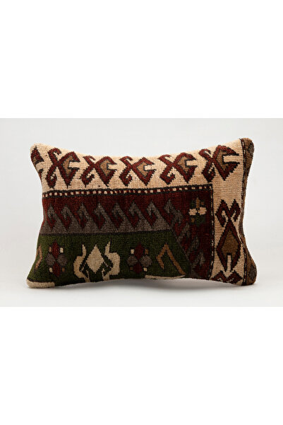 Kilim Whole Sale غطاء وسادة عتيق مصنوع يدويًا من السجاد القديم، 40×60 سم، صوف