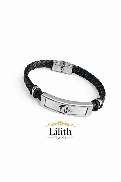 Lilith Takı سوار جلدي للرجال بتفاصيل من الفولاذ - إكسسوار أنيق للاستخدام اليو...