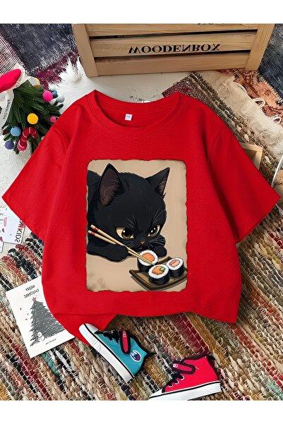 PixelWear تي شيرت كبير الحجم للأطفال من سوشي كات